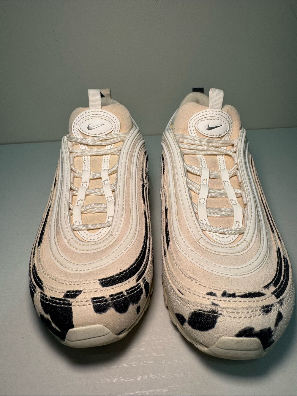 Nike Women’s Cream and Black Cow Print Sneakers